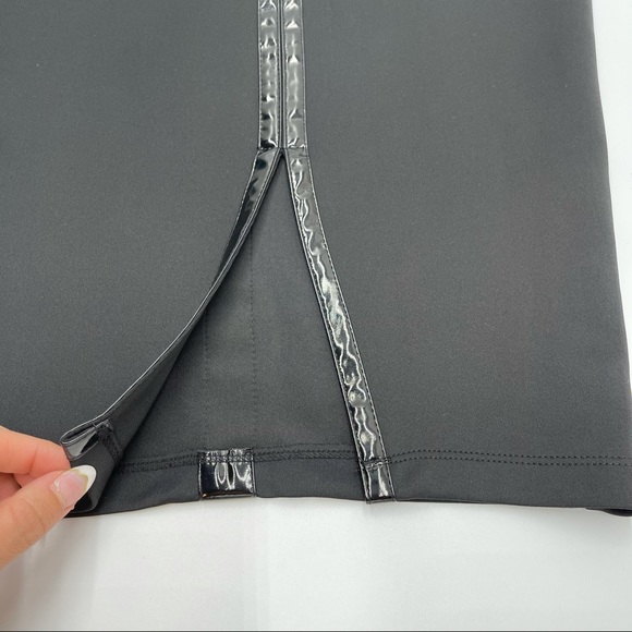 2B Bebe Black faux Leather Trim Pencil Skirt - Picture 2 of 13